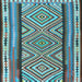 Square Southwestern Light Blue Country Rug, tr2674lblu