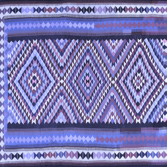 Square Southwestern Blue Country Rug, tr2674blu