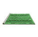 Sideview of Machine Washable Southwestern Emerald Green Country Area Rugs, wshtr2674emgrn