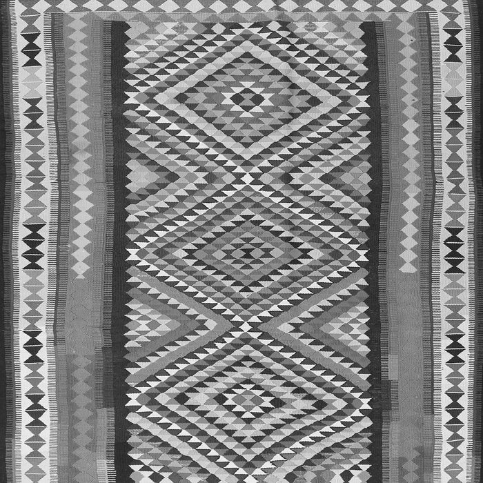 Round Machine Washable Southwestern Gray Country Rug, wshtr2674gry