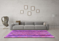 Machine Washable Southwestern Purple Country Rug, wshtr2674pur