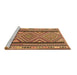 Sideview of Machine Washable Southwestern Brown Country Rug, wshtr2674brn