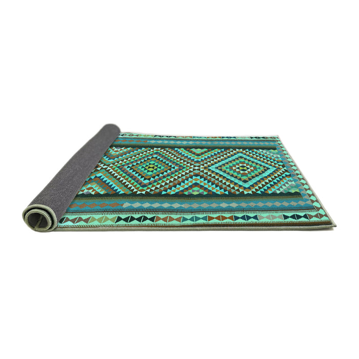 Sideview of Southwestern Turquoise Country Rug, tr2674turq