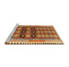 Sideview of Machine Washable Traditional Gold Rug, wshtr2675