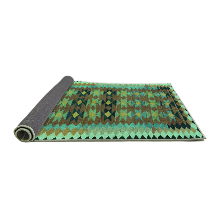 Sideview of Southwestern Turquoise Country Rug, tr2675turq