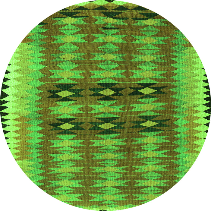 Machine Washable Southwestern Green Country Area Rugs, wshtr2675grn