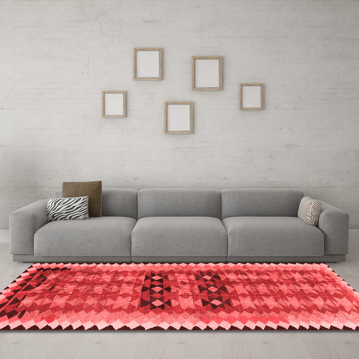 Country Red Washable Rugs