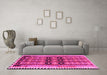 Machine Washable Southwestern Pink Country Rug in a Living Room, wshtr2675pnk