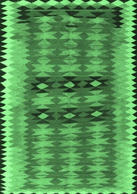 Southwestern Emerald Green Country Rug, tr2675emgrn