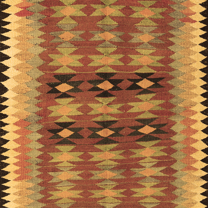 Machine Washable Southwestern Brown Country Rug, wshtr2675brn