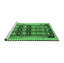 Sideview of Machine Washable Southwestern Emerald Green Country Area Rugs, wshtr2675emgrn