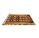 Sideview of Machine Washable Southwestern Brown Country Rug, wshtr2675brn