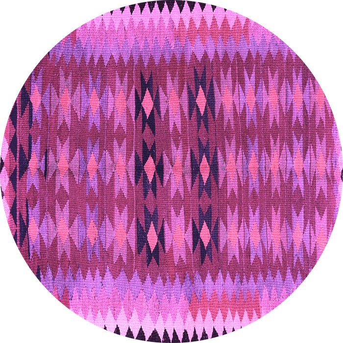 Round Southwestern Purple Country Rug, tr2675pur