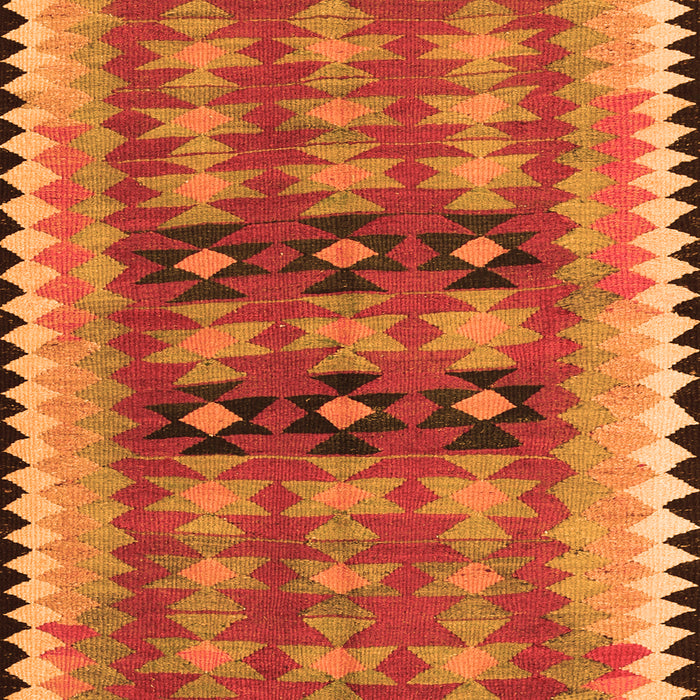 Serging Thickness of Machine Washable Southwestern Orange Country Area Rugs, wshtr2675org