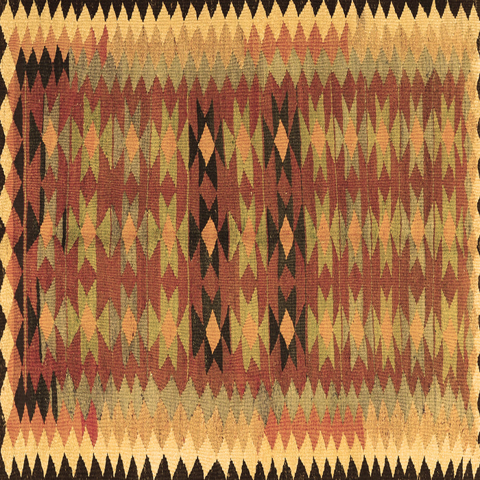 Square Machine Washable Southwestern Brown Country Rug, wshtr2675brn
