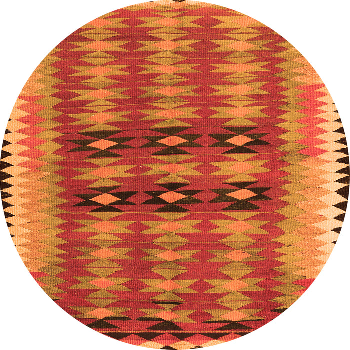 Machine Washable Southwestern Orange Country Area Rugs, wshtr2675org