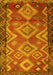 Machine Washable Southwestern Yellow Country Rug, wshtr2676yw