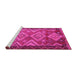 Sideview of Machine Washable Southwestern Pink Country Rug, wshtr2676pnk