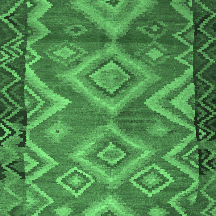 Machine Washable Southwestern Emerald Green Country Area Rugs, wshtr2676emgrn