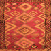 Round Machine Washable Southwestern Orange Country Area Rugs, wshtr2676org