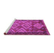 Sideview of Machine Washable Southwestern Purple Country Area Rugs, wshtr2676pur