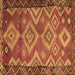 Square Southwestern Brown Country Rug, tr2676brn