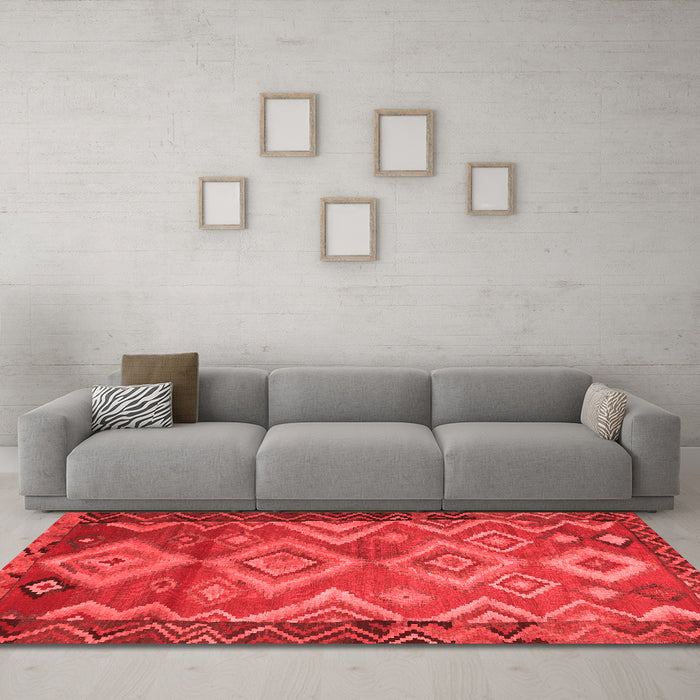 Country Red Washable Rugs