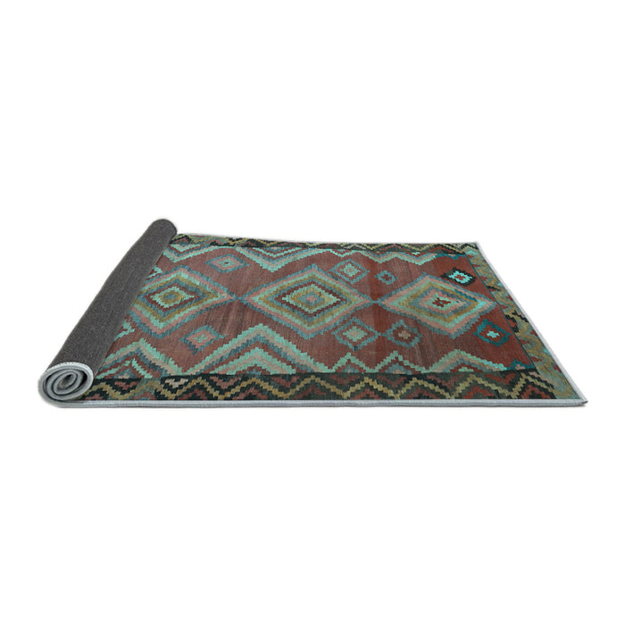 Sideview of Southwestern Light Blue Country Rug, tr2676lblu