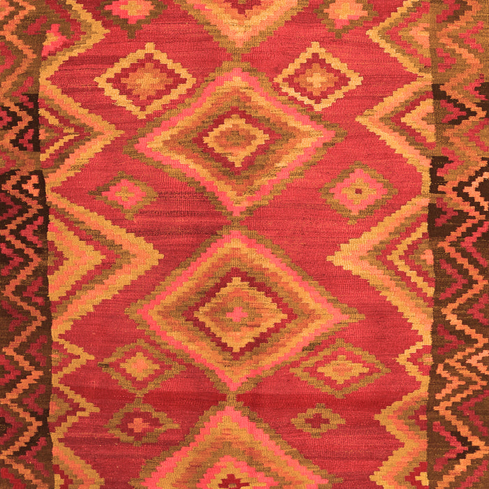 Serging Thickness of Machine Washable Southwestern Orange Country Area Rugs, wshtr2676org