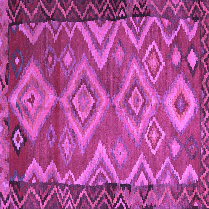 Square Machine Washable Southwestern Purple Country Area Rugs, wshtr2676pur