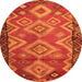 Square Southwestern Orange Country Rug, tr2676org