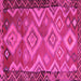 Square Southwestern Pink Country Rug, tr2676pnk