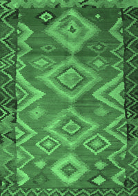 Southwestern Emerald Green Country Rug, tr2676emgrn