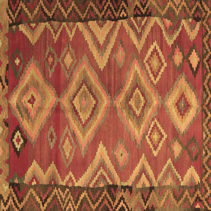 Square Machine Washable Southwestern Brown Country Rug, wshtr2676brn