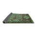 Sideview of Southwestern Turquoise Country Rug, tr2676turq