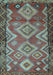 Southwestern Light Blue Country Rug, tr2676lblu