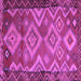 Square Southwestern Purple Country Rug, tr2676pur