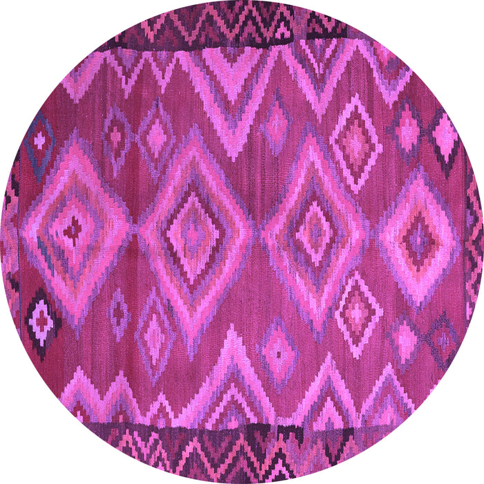 Round Southwestern Purple Country Rug, tr2676pur
