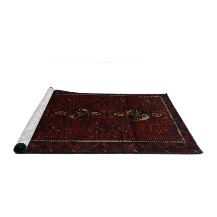Sideview of Machine Washable Traditional Midnight Gray Rug, wshtr2677