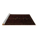 Sideview of Machine Washable Persian Brown Traditional Rug, wshtr2677brn