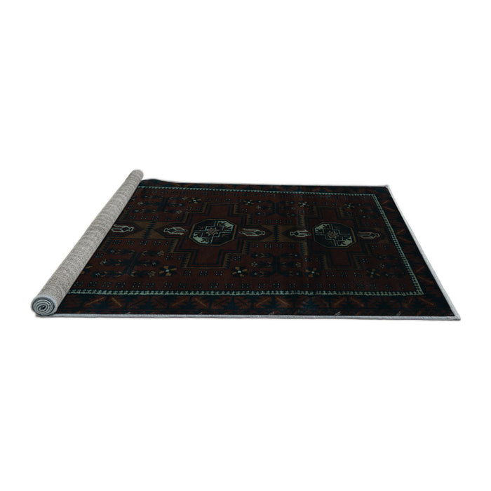 Sideview of Machine Washable Persian Light Blue Traditional Rug, wshtr2677lblu