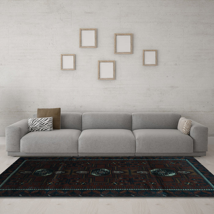 Machine Washable Persian Light Blue Traditional Rug in a Living Room, wshtr2677lblu