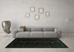 Machine Washable Persian Turquoise Traditional Area Rugs in a Living Room,, wshtr2677turq