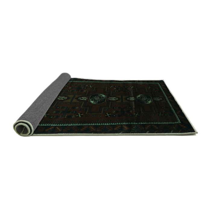 Sideview of Persian Turquoise Traditional Rug, tr2677turq