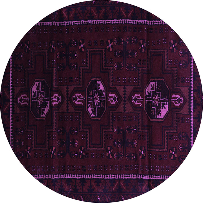 Round Persian Purple Traditional Rug, tr2677pur