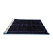 Sideview of Machine Washable Persian Blue Traditional Rug, wshtr2677blu