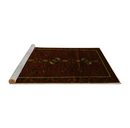 Sideview of Machine Washable Persian Yellow Traditional Rug, wshtr2677yw