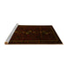 Sideview of Machine Washable Persian Yellow Traditional Rug, wshtr2677yw