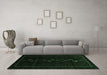 Machine Washable Persian Emerald Green Traditional Area Rugs in a Living Room,, wshtr2677emgrn