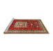 Sideview of Machine Washable Traditional Tomato Red Rug, wshtr2678